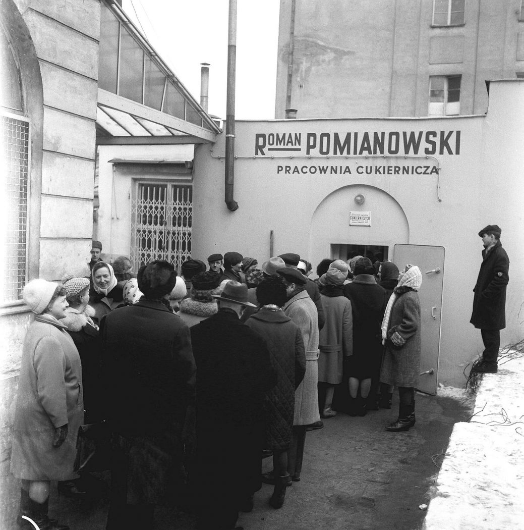 People queue up to purchase doughnuts