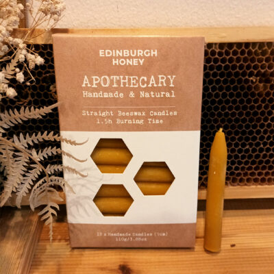 STRAIGHT BEESWAX CANDLE 9CM BOX OF12